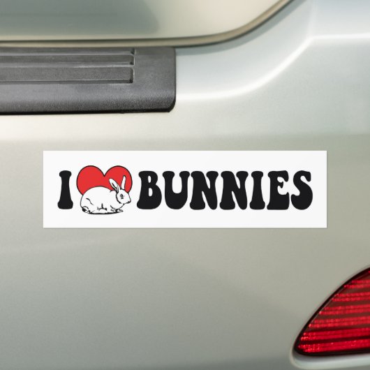 I Liebe Herz Bunny Rabbits Autoaufkleber (Auf Auto)