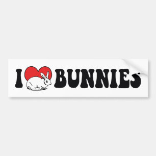 I Liebe Herz Bunny Rabbits Autoaufkleber