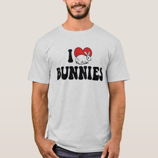 I Liebe Herz Bunny Rabbits T-Shirt (Vorderseite)