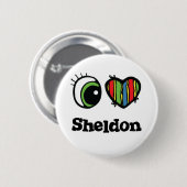 I Liebe (Herz) Button (Vorne & Hinten)