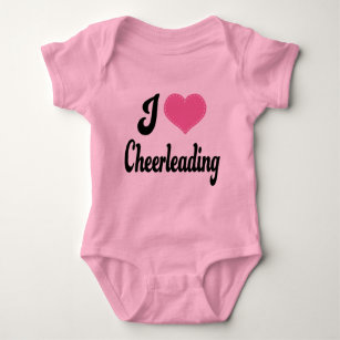 I Liebe (Herz) Cheerleading Baby Strampler
