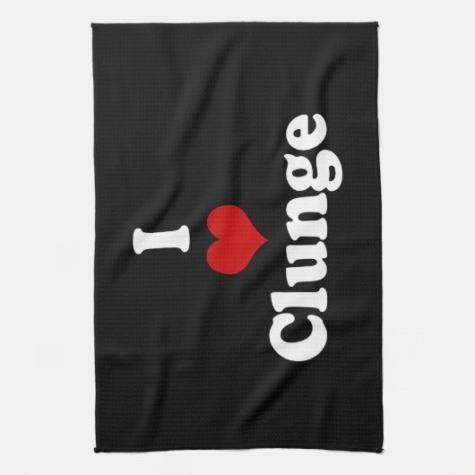 I LIEBE {HERZ} CLUNGE GESCHIRRTUCH (Vertikal)