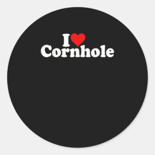 I LIEBE HERZ CORNHOLE RUNDER AUFKLEBER