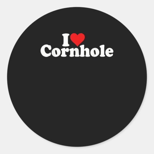 I LIEBE HERZ CORNHOLE RUNDER AUFKLEBER (Vorderseite)