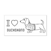 I Liebe Herz Dackel Dackel Dog Kariert Sweater Gummistempel (Prägung)