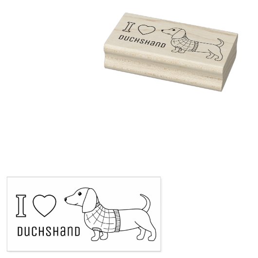 I Liebe Herz Dackel Dackel Dog Kariert Sweater Gummistempel (Stempel)