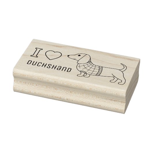 I Liebe Herz Dackel Dackel Dog Kariert Sweater Gummistempel (Stempel)
