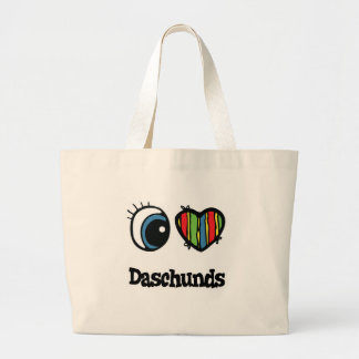 I Liebe (Herz) Daschunds Jumbo Stoffbeutel