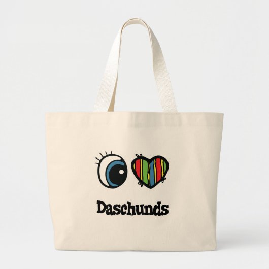 I Liebe (Herz) Daschunds Jumbo Stoffbeutel (Vorne)
