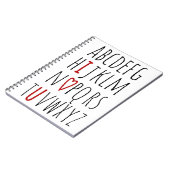 I Liebe (Herz) Du Alphabet Notizblock (Linke Seite)