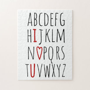 I Liebe (Herz) Du Alphabet Puzzle