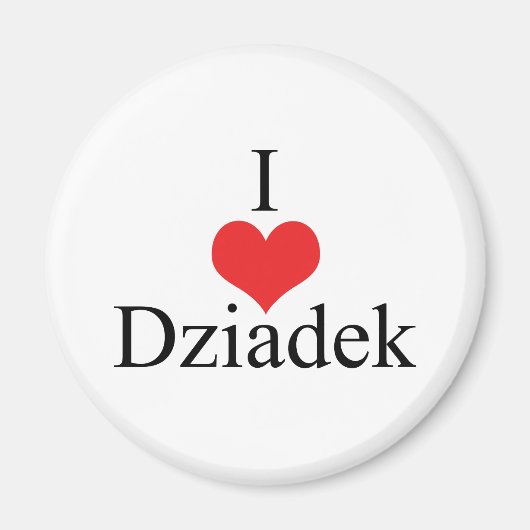 I Liebe (Herz) Dziadek Magnet (Vorne)