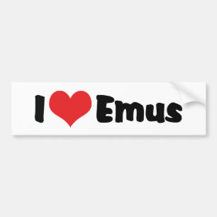 I Liebe Herz Emus - Emu & Ostrich Lover Autoaufkleber