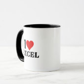 I Liebe Herz Excel Funny Spreadsheet Lover Tasse (Vorderseite Links)