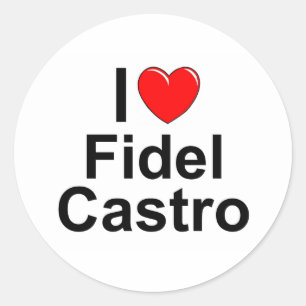 I Liebe (Herz) Fidel Castro Runder Aufkleber