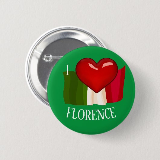 I LIEBE (HERZ) FLORENZ bearbeitbar Button (Vorne & Hinten)