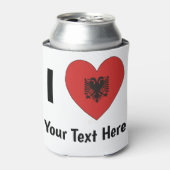 I LIEBE (herz-förmige albanische Flagge) Personali Dosenkühler (Kanne Vorderseite)
