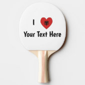 I LIEBE (herz-förmige albanische Flagge) Personali Tischtennis Schläger (Rückseite)