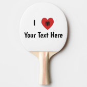 I LIEBE (herz-förmige albanische Flagge) Personali Tischtennis Schläger (Vorderseite)