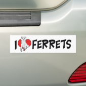 I Liebe Herz Frettchen - Ferret Lover Autoaufkleber (Auf Auto)