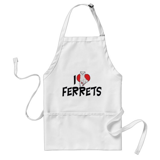 I Liebe Herz Frettchen - Ferret Lover Schürze (Vorne)