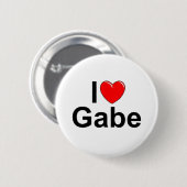 I Liebe (Herz) Gabe Button (Vorne & Hinten)
