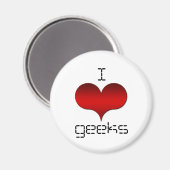 I Liebe (Herz) Geeks Magnet (Vorderseite/Rückseite)