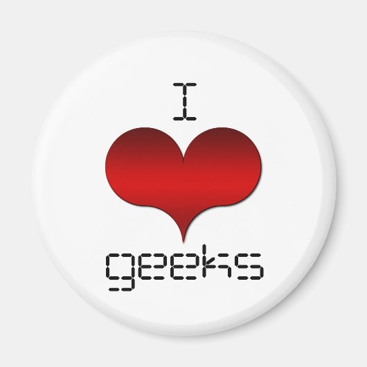 I Liebe (Herz) Geeks Magnet (Vorne)