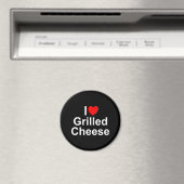 I Liebe (Herz) gegrillter Käse Magnet (In Situ (Geschirrspüler))