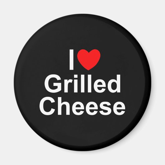 I Liebe (Herz) gegrillter Käse Magnet (Vorne)