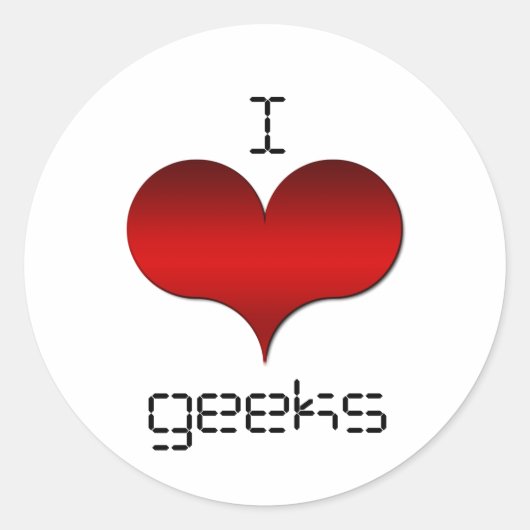 I Liebe (Herz) Geks Stickers (Vorderseite)