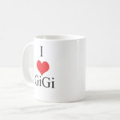 I Liebe (Herz) GiGi Kaffeetasse (Vorderseite Links)