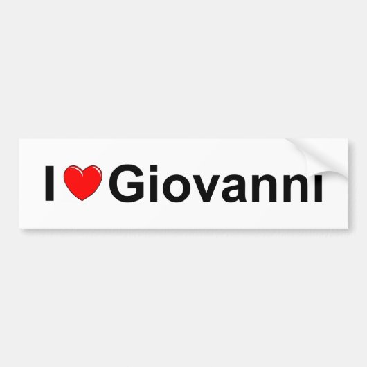 I Liebe (Herz) Giovanni Autoaufkleber (Vorne)