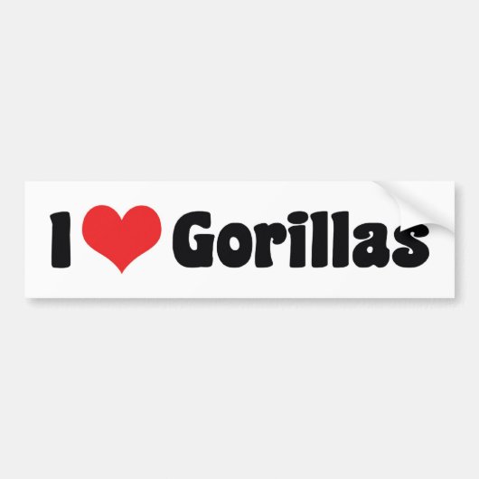 I Liebe Herz Gorillas - Gorilla Lover Autoaufkleber (Vorne)