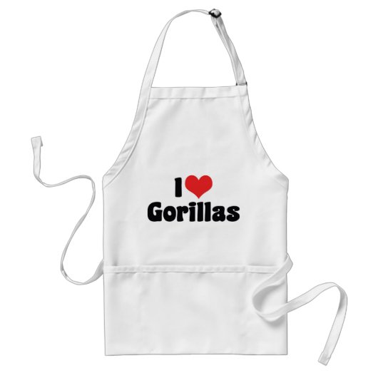 I Liebe Herz Gorillas - Gorilla Lover Schürze (Vorne)
