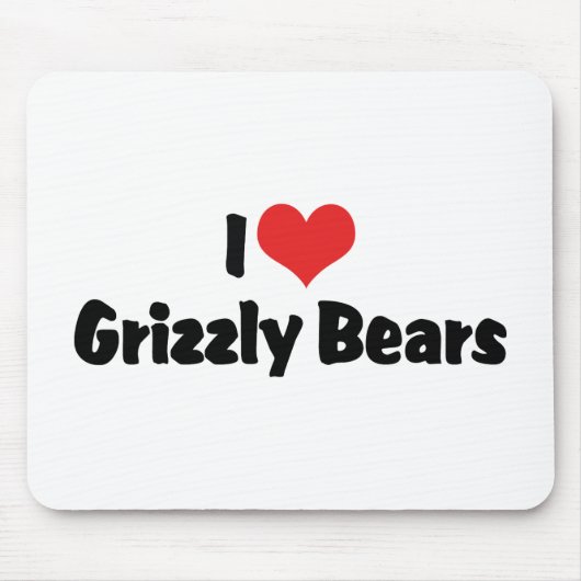 I Liebe Herz Grizzlybären Mousepad (Vorne)