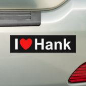 I Liebe (Herz) Hank Autoaufkleber (Auf Auto)