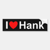 I Liebe (Herz) Hank Autoaufkleber (Vorne)