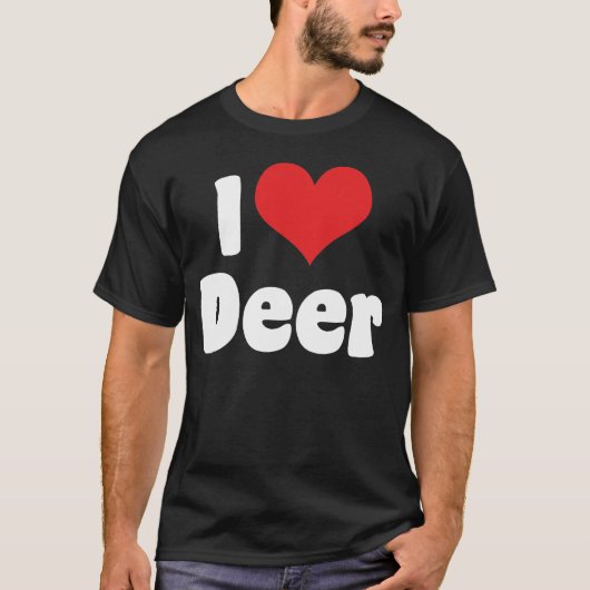 I Liebe Herz Hirsch T-Shirt (Vorderseite)