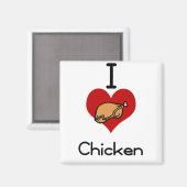 I Liebe-Herz-Huhn Magnet (Vorderseite/Rückseite)