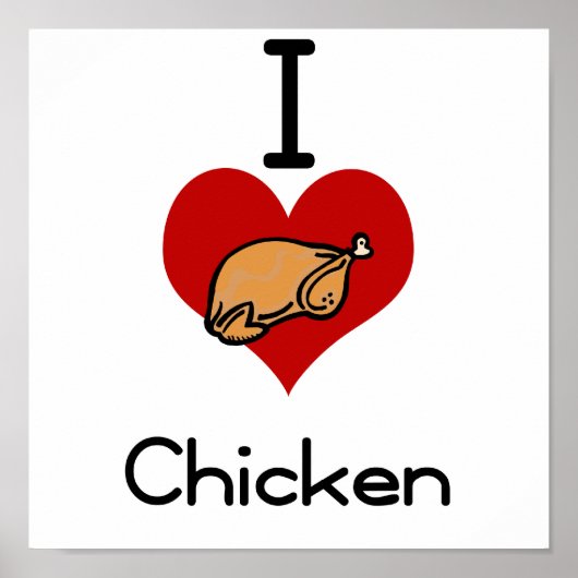 I Liebe-Herz-Huhn Poster (Vorne)