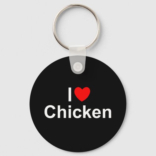 I Liebe (Herz) Huhn Schlüsselanhänger (Vorderseite)