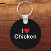 I Liebe (Herz) Huhn Schlüsselanhänger (Vorderseite)