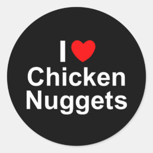I Liebe (Herz) Hühnernuggets Runder Aufkleber