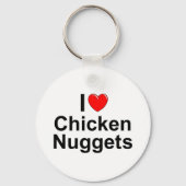 I Liebe (Herz) Hühnernuggets Schlüsselanhänger (Vorderseite)