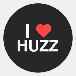 I Liebe (Herz) Huzz Funny Gen Z Novelty Meme Colle Runder Aufkleber