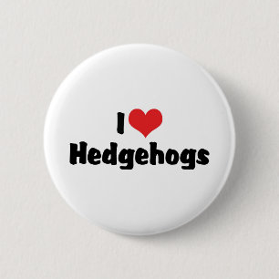 I Liebe Herz Igel Button