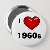 I LIEBE (HERZ) in den 60er Jahren bearbeitbar Button (Vorne & Hinten)