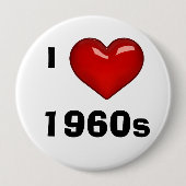 I LIEBE (HERZ) in den 60er Jahren bearbeitbar Button (Vorderseite)