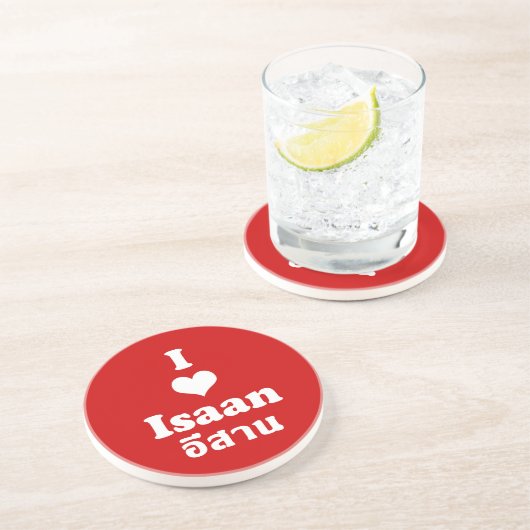 I Liebe (Herz) Isaan Getränkeuntersetzer (Seite)